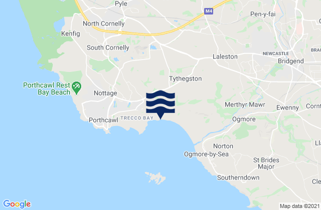 Mappa delle Getijden in Newton Bay (Black Rock) Beach, United Kingdom