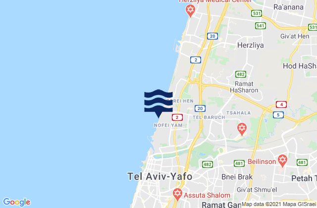 Mappa delle Getijden in Neẖalim, Israel