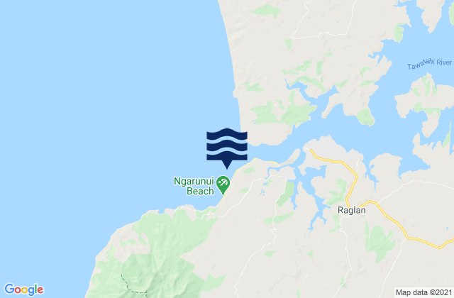 Mappa delle Getijden in Ngarunui Beach, New Zealand