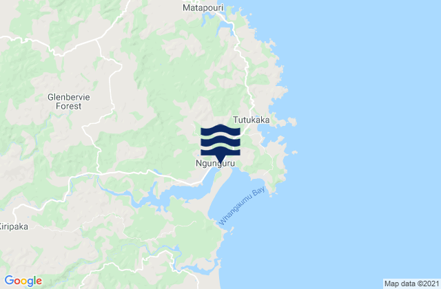 Mappa delle Getijden in Ngunguru, New Zealand
