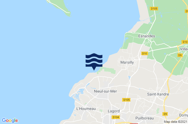 Mappa delle Getijden in Nieul-sur-Mer, France