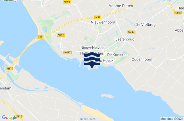 Mappa delle Getijden in Nieuw-Helvoet, Netherlands