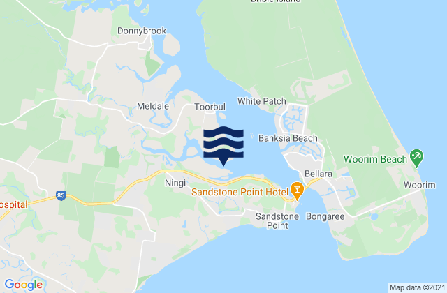 Mappa delle Getijden in Ningi Island, Australia