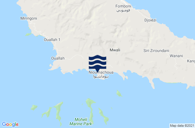Mappa delle Getijden in Nioumachoua, Comoros