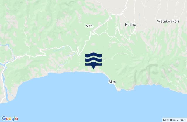 Mappa delle Getijden in Nita, Indonesia