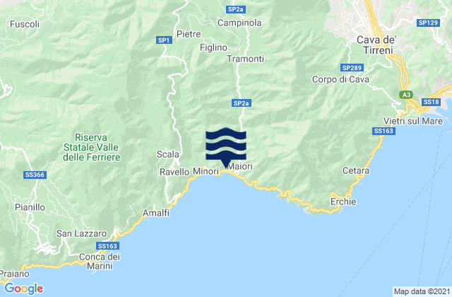 Mappa delle Getijden in Nocera Inferiore, Italy