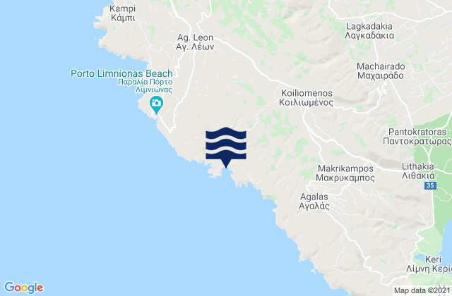 Mappa delle Getijden in Nomós Zakýnthou, Greece