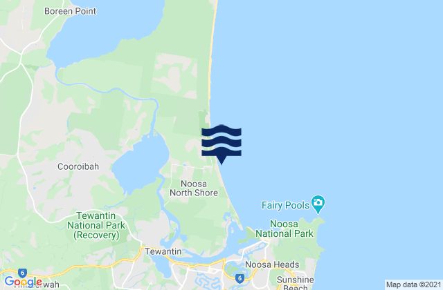 Mappa delle Getijden in Noosa - First Point, Australia