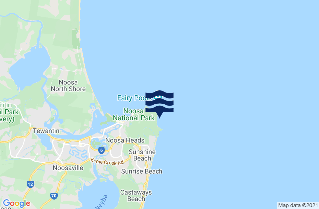 Mappa delle Getijden in Noosa Head, Australia