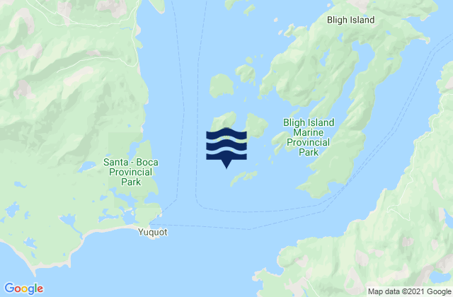 Mappa delle Getijden in Nootka Sound, Canada