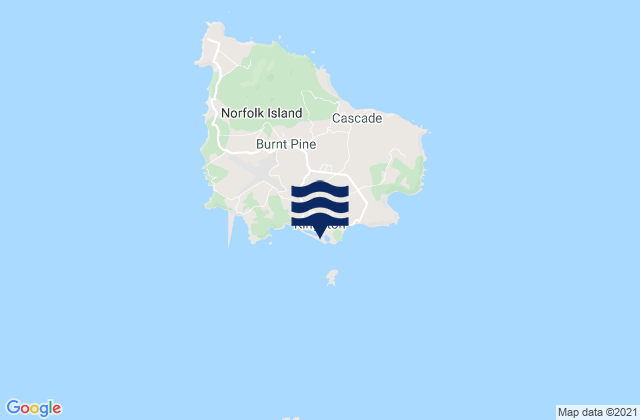 Mappa delle Getijden in Norfolk Island
