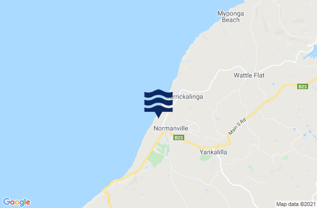 Mappa delle Getijden in Normanville, Australia