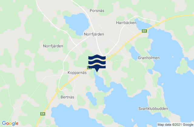 Mappa delle Getijden in Norrfjärden, Sweden