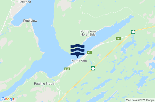 Mappa delle Getijden in Norris Cove, Canada
