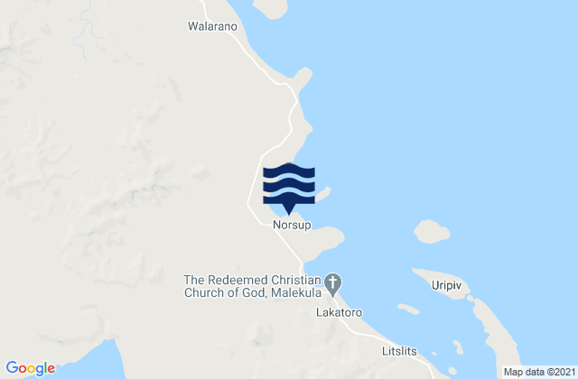 Mappa delle Getijden in Norsup, Vanuatu