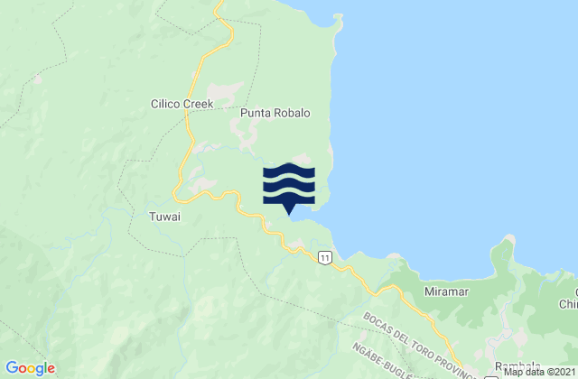 Mappa delle Getijden in Norteño, Panama