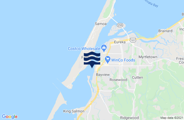 Mappa delle Getijden in North Bay Channel Chevron Pier, United States