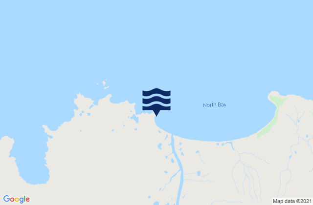 Mappa delle Getijden in North Bay Stuart Island, United States