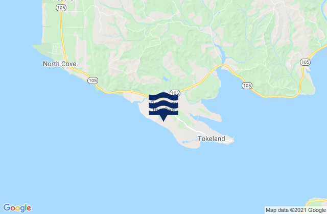Mappa delle Getijden in North Cove, United States