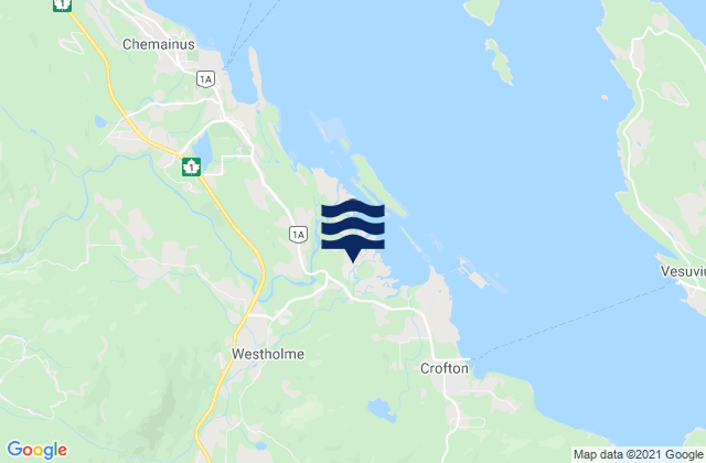 Mappa delle Getijden in North Cowichan, Canada