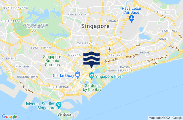 Mappa delle Getijden in North East Community Development Region, Singapore