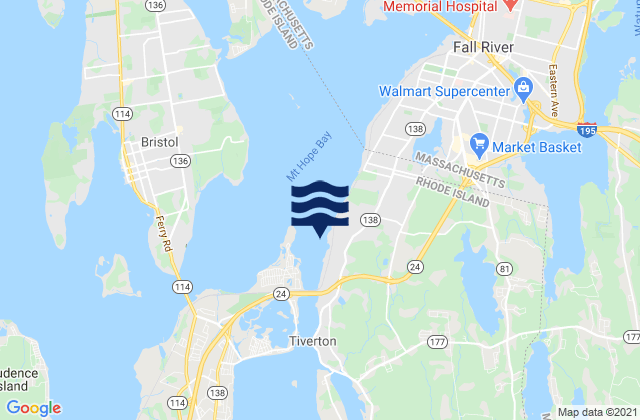 Mappa delle Getijden in North End (Bay Oil Pier), United States