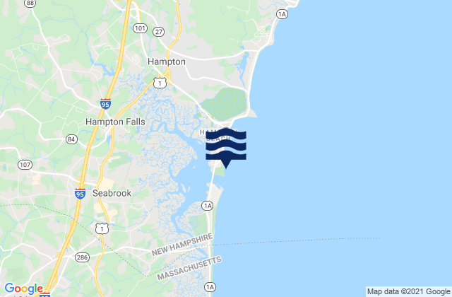 Mappa delle Getijden in North Hampton Beach State Park, United States