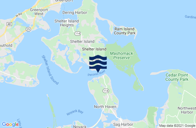 Mappa delle Getijden in North Haven Peninsula north of, United States