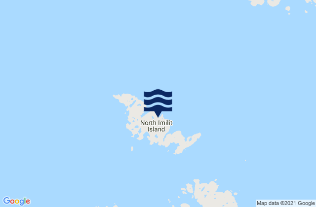Mappa delle Getijden in North Imilit Island, Canada