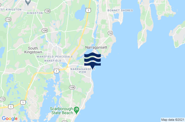 Mappa delle Getijden in North Pier (Narragansett), United States