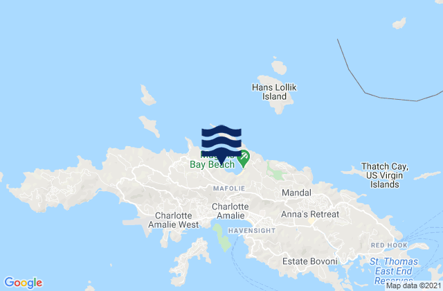 Mappa delle Getijden in North Side, U.S. Virgin Islands
