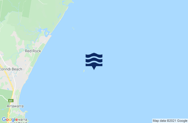 Mappa delle Getijden in Northwest Solitary Island, Australia