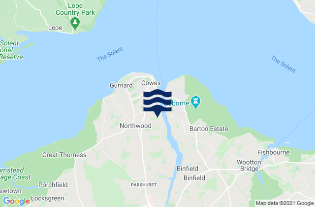 Mappa delle Getijden in Northwood, United Kingdom