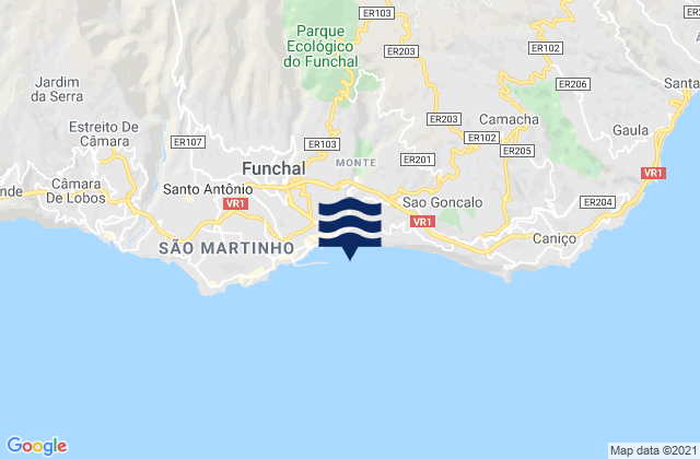 Mappa delle Getijden in Nossa Senhora do Monte, Portugal