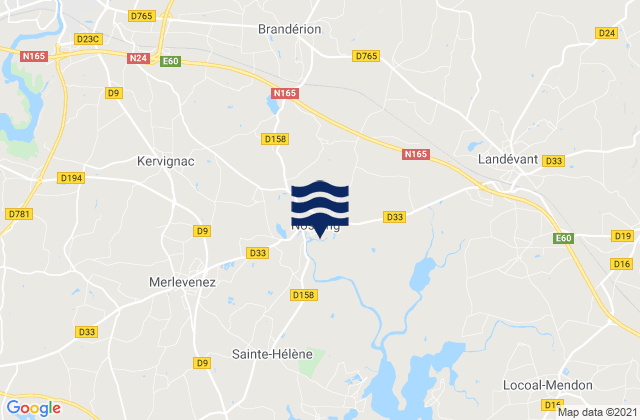 Mappa delle Getijden in Nostang, France