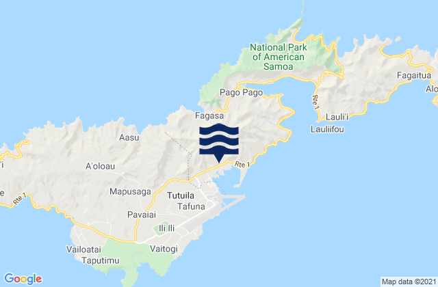 Mappa delle Getijden in Nu'uuli, American Samoa