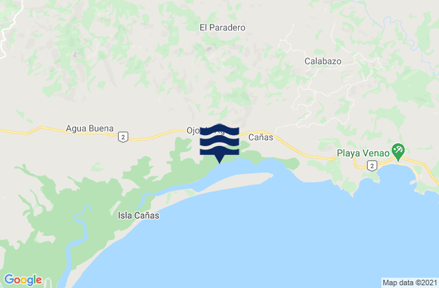 Mappa delle Getijden in Nuario, Panama