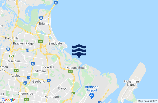 Mappa delle Getijden in Nudgee Beach, Australia