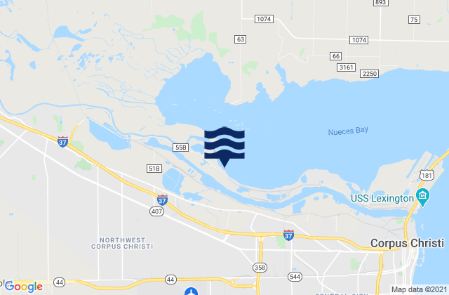 Mappa delle Getijden in Nueces Bay, United States