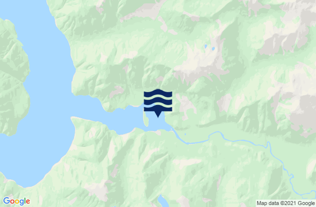 Mappa delle Getijden in Nugent Sound, Canada