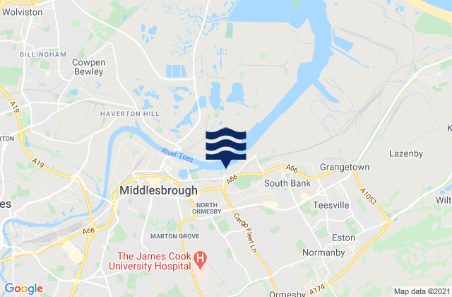 Mappa delle Getijden in Nunthorpe, United Kingdom