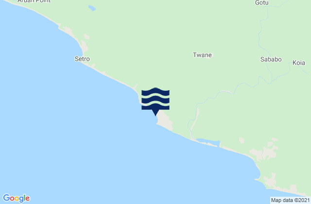 Mappa delle Getijden in Nuohn Point, Liberia