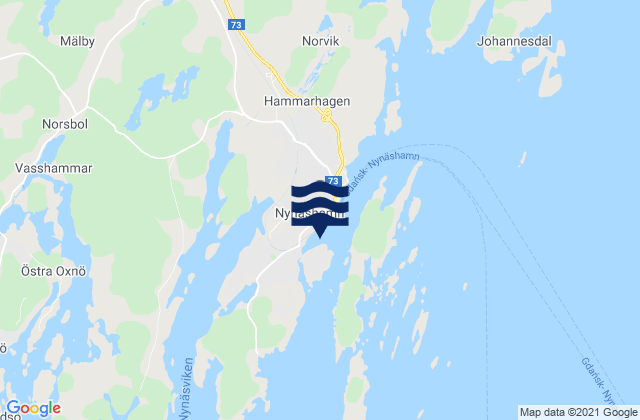 Mappa delle Getijden in Nynäshamn, Sweden