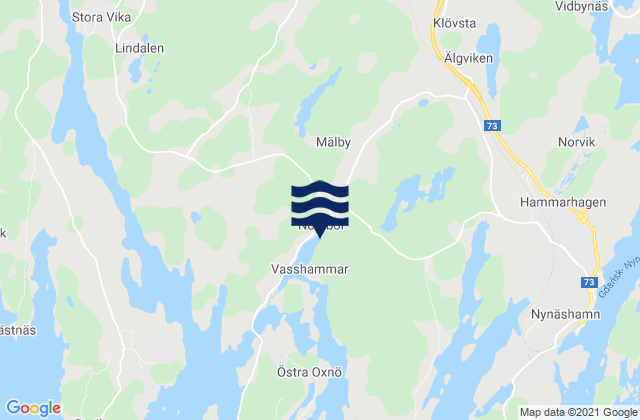 Mappa delle Getijden in Nynäshamns kommun, Sweden