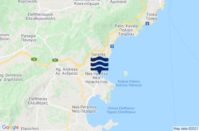 Mappa delle Getijden in Néa Iraklítsa, Greece