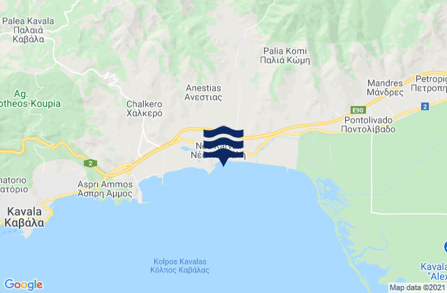 Mappa delle Getijden in Néa Karváli, Greece