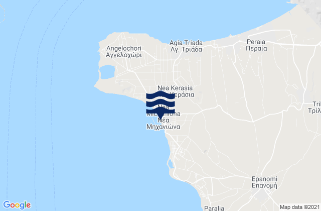 Mappa delle Getijden in Néa Michanióna, Greece