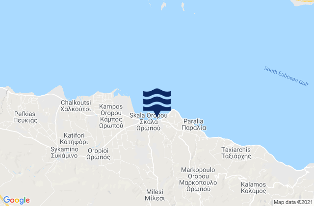 Mappa delle Getijden in Néa Palátia, Greece