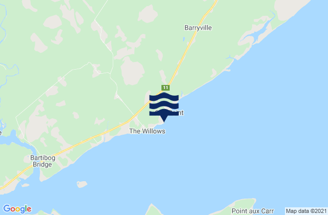 Mappa delle Getijden in Oak Point, Canada