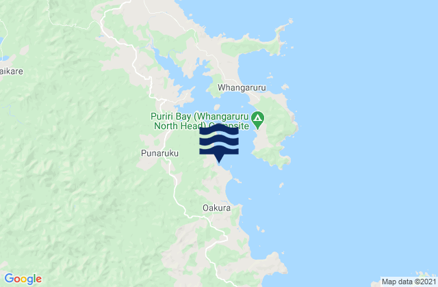 Mappa delle Getijden in Oakura Bay, New Zealand